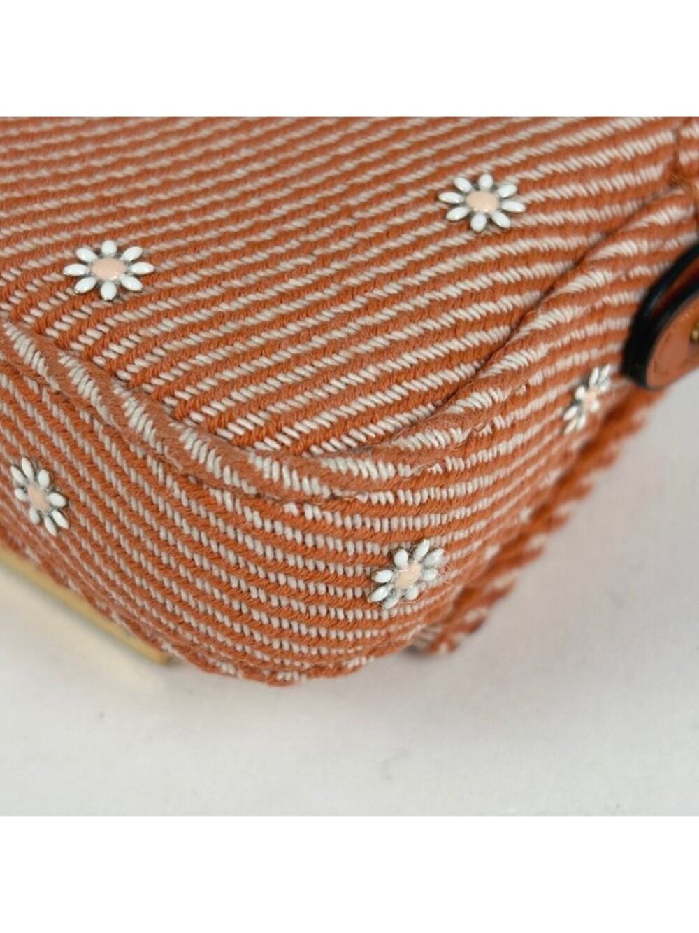 Fendi Nano Baguette Charm Logo 2-Way Cross Beads Canvas Orange - Picture 3 of 9